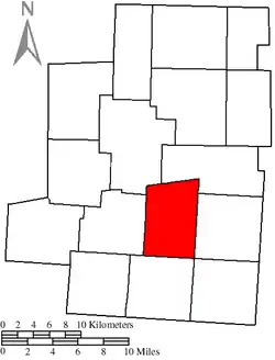 Location of Harmony Township in Morrow County