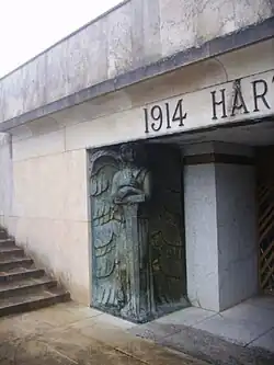 One of the two Bourdelle's statues by the entrance of the National Monument of the Hartmannswillerkopf.