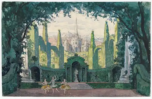 Set design for Le Pavillon d'Armide, Ballets Russes, 1909