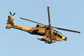 An AH-64A Apache Peten attack helicopter of 190 Squadron "Magic Touch" in June 2013