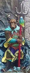 Close-up of the statue of Ox-Head at Haw Par Villa, Singapore. Statue of Ox-Head at Haw Par Villa, Singapore. Close-up of the statue of Horse-Face at Haw Par Villa, Singapore.