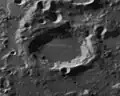 Oblique view of Hayn A crater
