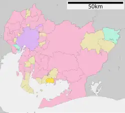 Location of Hazu in Aichi Prefecture