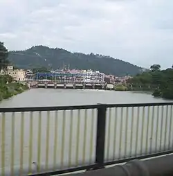 Photograph (2008) of the head works of the Ganges Canal in Haridwar, viewed from the opposite side.