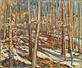 1965: Forest in winter, near Zollikon (60 × 73 cm)
