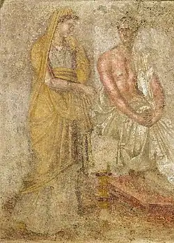 Image 48Hellenistic Greek terracotta funerary wall painting, 3rd century BC (from History of painting)