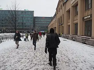 Elielinaukio at winter.