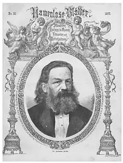 Kletke pictured on the title page of a 1877 edition of Namenlose Blätter