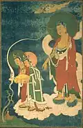 13th century painting from Kharakhoto, Roll on canvas. Hermitage Museum.