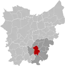Location of Herzele in East Flanders