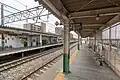 The platforms in June 2017, looking west (toward Niigata)