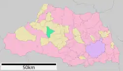 Location of Higashichichibu in Saitama Prefecture