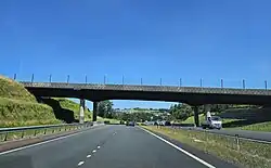 Highgate Bridge, connecting Silverdale and Milldale across the Auckland Northern Motorway
