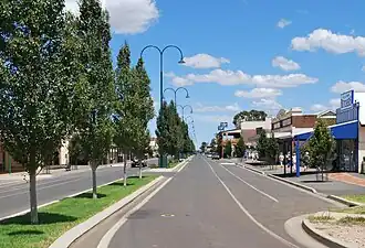 High Street, the main street of Hillston