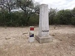A pillar marking this spot