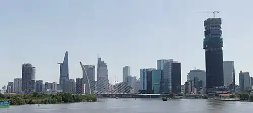 Skyline of District 1, Ho Chi Minh City at morning