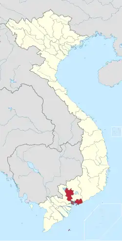 Location of Ho Chi Minh City