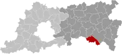 Location of Hoegaarden in Flemish Brabant