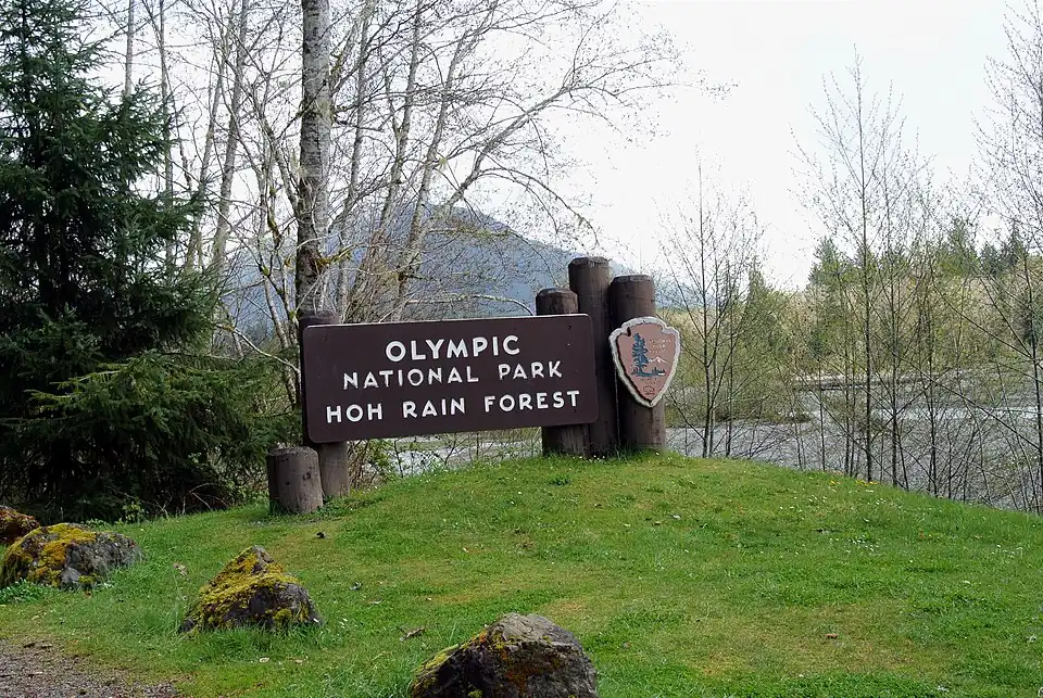 National Park Service sign at the entrance of the park