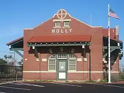 Former Holly Santa Fe Depot, currently is town hall (2010)