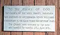 A plaque in the church