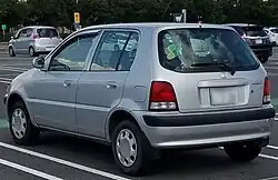 Back of a five-door car without a boot spoiler