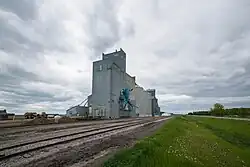 A grain elevator in Honeyford