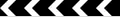 Sharp deviation of route to left (may be used with amber border, right if symbol reversed)