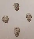 Clay heads of Buddhas