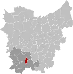 Location of Horebeke in East Flanders