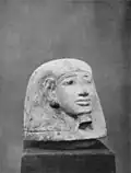 Another canopic Jar head of Horemheb found inside his KV57 tomb, but with less detail. Possibly originally created for use within his Memphite tomb in Saqqara.