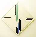 Bi-Axial Space Modulation, 2014, KHD on canvas, 107 × 107&nbsp;cm.