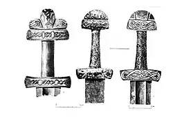 Reconstruction of sword hilts. 9th-10th centuries