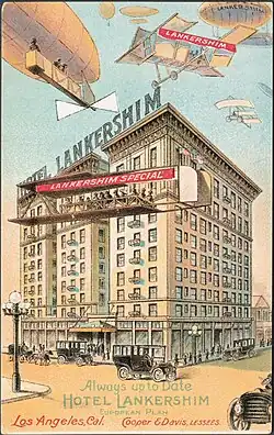 Hotel Lankershim postcard, 1909