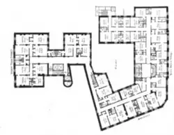 Floor plan of a typical guestroom story