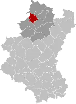 Location of Hotton in Luxembourg province