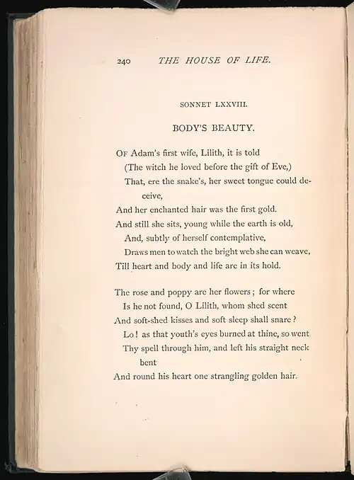 A second poem printed on a now yellowed page.