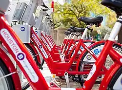 One of 38 stations in the Houston BCycle network