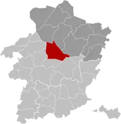 Location of Houthalen-Helchteren in Limburg