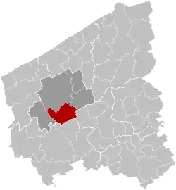 Location of Houthulst in West Flanders
