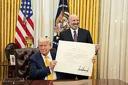 President Trump with Howard Lutnick being sworn in as Commerce Secreta (February 21, 2025)
