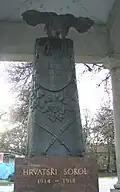 Croatian falcon ("Hrvatski sokol"), monument to the fallen soldiers from Karlovac during World War I