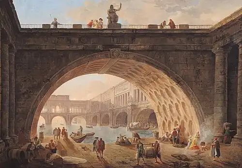 Un Port orné d’architecture by Hubert Robert