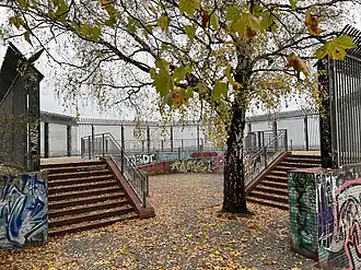 Stairway area leading up to the flak-tower remains.