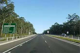 Hunter Expressway, looking west from the Newcastle Interchange