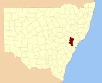 Location in New South Wales