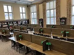 A picture of the quiet study area in the Huron University Library.