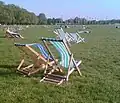 Deckchairs in Hyde Park, London, in 2008