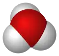 Ball-and-stick model of the hydronium cation