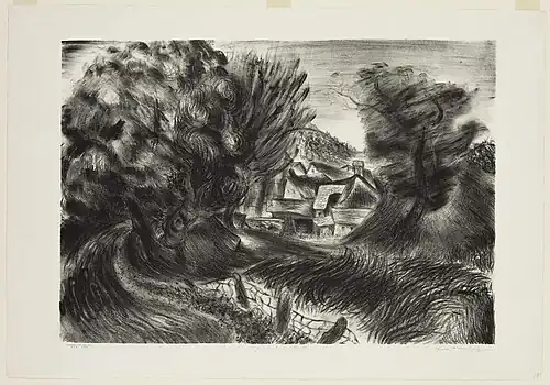 Squash Hollow, ca. 1934-1943, lithograph on paper
